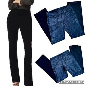 White House Black Market BLANC Velvet Black Bootcut Low Rise Pants Size 4R